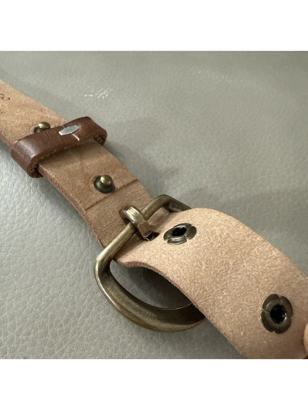 RRL Double RL Distressed Tan Leather Belt Made in Italy Size 34 Width 1 inch